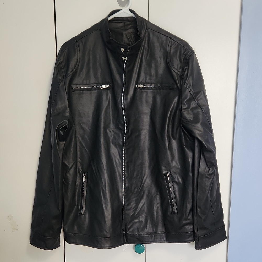 Men's Black Faux Leather Jacket